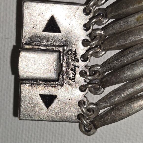 Lucky brand Silver Geometric Aztec Tribal Statement Bracelet - Picture 3 of 8